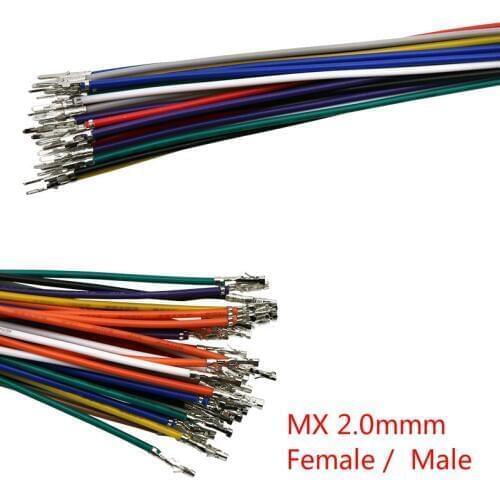 20Pcs MX2.0 terminal line MX 2.0mm 150mm electronic Single tinned Wire 51005 51006 Male Female Cable 26AWG