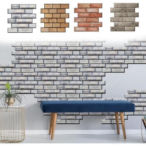 30x30cm 3D Wallpapers Stickers Retro Brick for Living Room Bedroom DIY wall Decor Self adhesive Waterproof Wall Covering