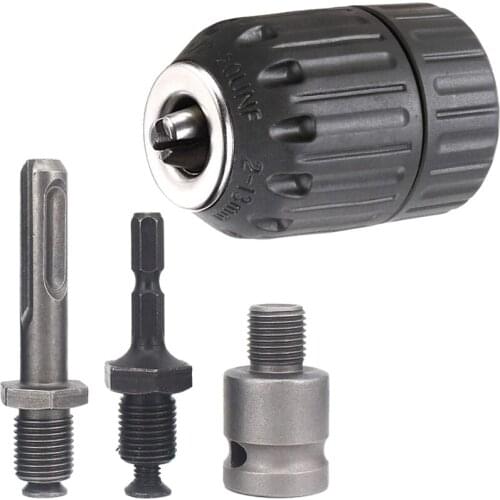 4PCS Keyless Drill Chuck Conversion Tools, 13mm Keyless Drill Chuck, Used for Impact Wrench Conversion Hardware Tools