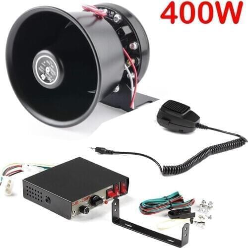 400W Car Polices Siren MIC Speaker System 8 Sound Loud for Car Warning Alarm Polices/Fire Siren Horn Car Alarm Amplifier