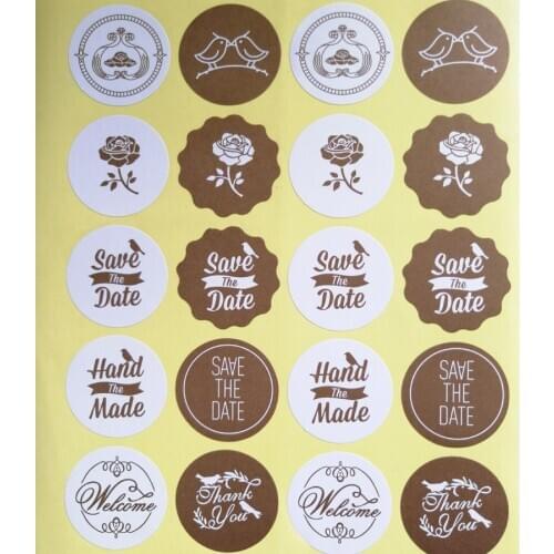 5 sheets mixed stickers matte white sticker Handmade Save the Date Welcome Lovers gift labels
