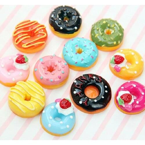 5Pcs/Set Cute Mini Candy Donut Doll Food Pretend Play Dollhouse Accessories Miniature Home Craft Decor Cake Kids Kitchen Toys