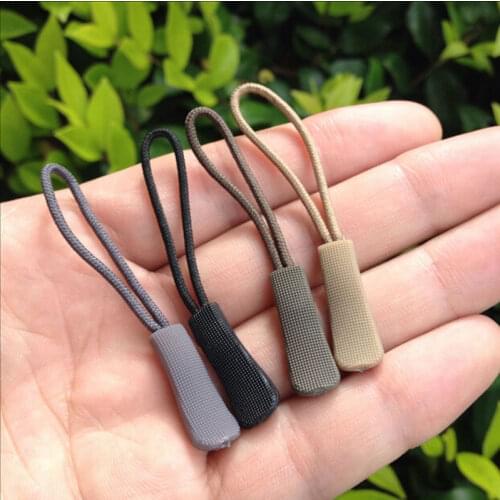 5PCS Plastic Zipper Pulls Cord Anti-theft Rope Strap Lariat Ends Lock Zip Clip Buckle For Outdoor Backpack Apparel Accessories