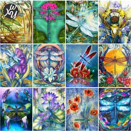Diamond Art for Adults Dragonfly Full Drill Mosaic Colourful Round Square Rhinestones Accessories Embroidery Stitch Family Decor