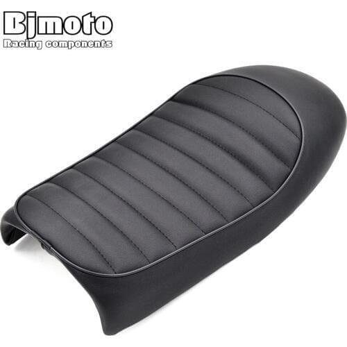 BJMOTO 1 Set Black Hump Cafe Racer Vintage Motorcycle Seat Cover For KAWASAKI Suzuki Honda GS KZ CB100 CB125 CB175 CB200 CB350