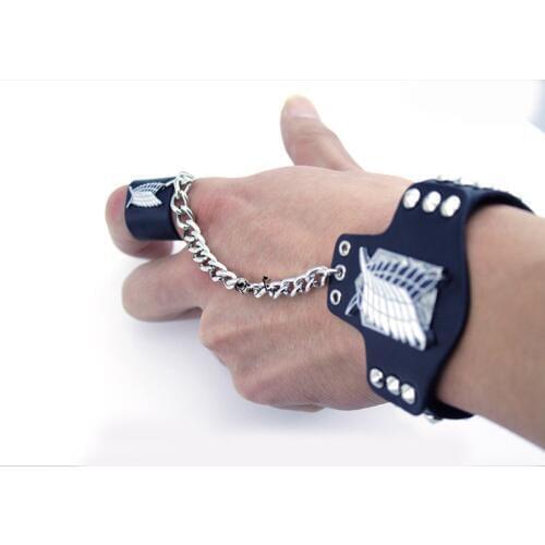 Anime Attack on Titan Japanese Leather Bracelet Cosplay Accessories Shingeki No Kyojin Cosplay Props Scouting Legion Men Women