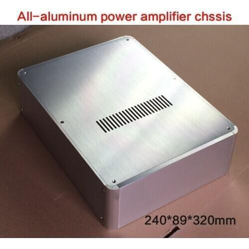 All-aluminum Power Amplifier Chassis DIY Preamp Case BZ2409 Headphone Amplifier Box Amplifier Shell Audio Enclosure 240*89*320mm