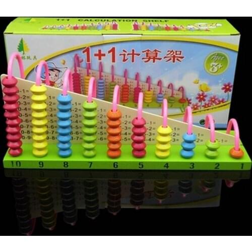 Baby Educational Abacus Frame 1+1 Calculation Figure Childrens Wood Mathematics Teaching Resources Montessori Wooden Toys