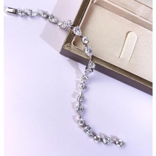 Designer Fashion 925 Sterling Silver Jewelry 3A Cubic Zirconia Party Bracelet