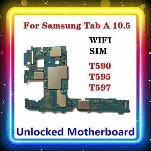 For Samsung Galaxy Tab A 10.5 SM-T590/T595/T597 2018 Motherboard Original Clean Replaced Main Board Android OS WIFI SIM Support