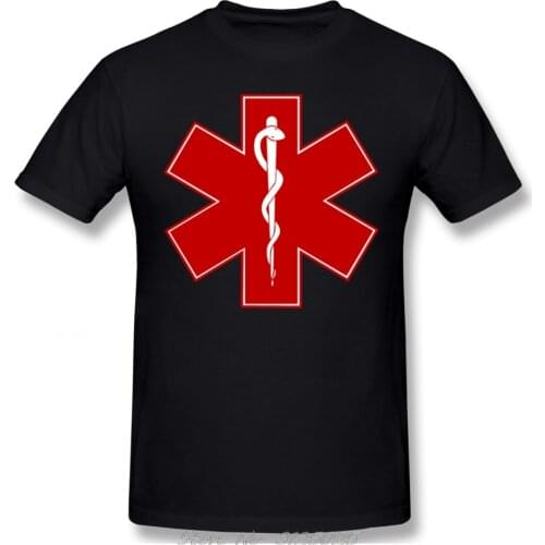 Logo Emergency Medical Technician Ambulance T-shirt For Men Plus Size Men Cotton Tees Streetwear