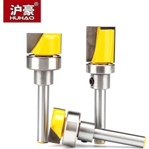 HUHAO 1pc 1/2" Shank Woodworking Router Bits Burrs Cutter Wood Imitation Milling Cutter CNC Cleaning Bottom Bit With Bearing
