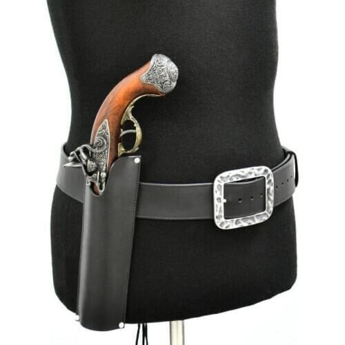Steampunk Pirate Pistol Flintlock Holster Leather Gun Bag Gear Victorian Outlaw Buccaneer Captain Accessory For Larp Blunderbuss