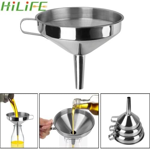 Metal Funnel Bar Wine Beer Oil Flask Funnel Stainless Steel Wide Mouth Funnels With Detachable Filter For Canning Kitchen Tools