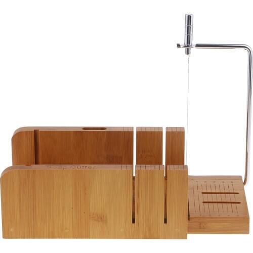 Multi-function Practical Wooden Soap Cutter Loaf Mold Soap Making Cutting Tools with Soap Beveler Planer Wire Slicer