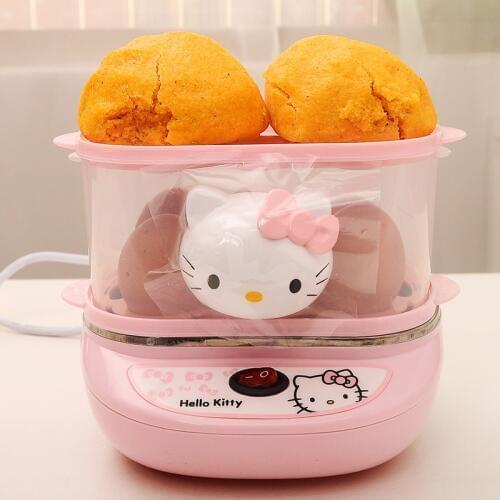 Cartoon Cat Kitchen Egg Boiler Egg Steamer Steamed Bun Multi-functional Cooker Double-deck Steamer Breakfast Machine