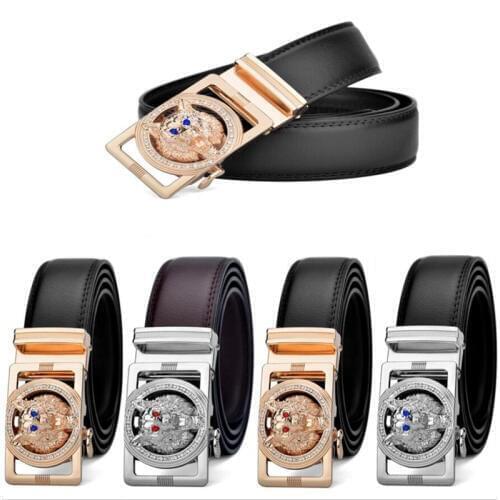 Hot New Brand Designer Belts Men High Quality Automatic Belt Men Leather Girdle Casual Waist Strap With Wolf Heah Buckle GH999