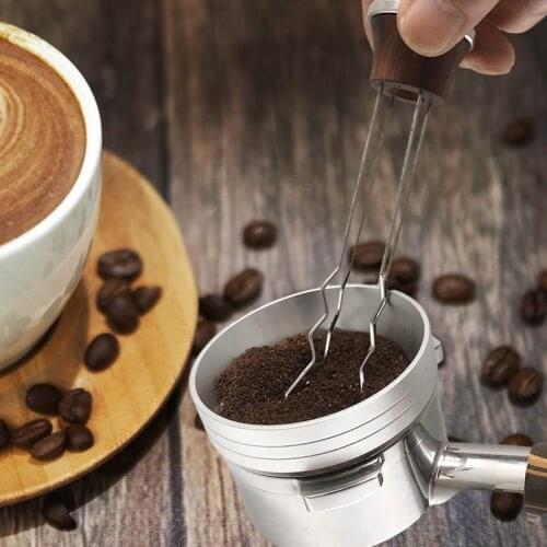 New Version Stainless Steel Needle Coffee Tamper Blocking Distributor Leveler Tool Needle Type Coffee Powder Distributor Tools