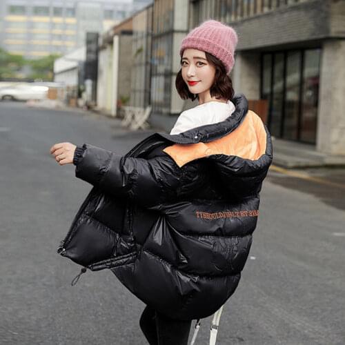 2021 Winter New Loose Down Coat Long Sleeve Hooded Warm Short Down Parkas 90% White Duck Down Jacket Women Snow Outwear X479