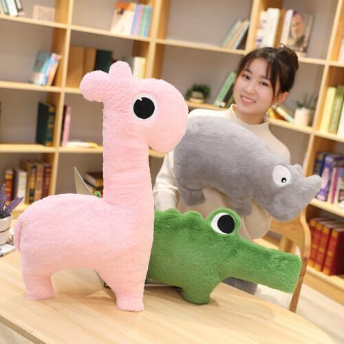 New Elephant Whale Crocodile Deer Rhinoceros Soft Stuffed Toys Cute Warmly Hand Plush Toy Cartoon Pillow Cushion For Kids Gift