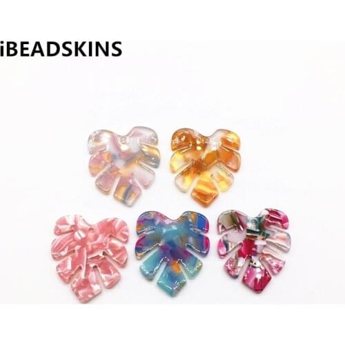 New arrival! 30x26mm 50pcs/lot acetic acid feather shape charm for earrings accessories/Earring parts Jewelry Findings making