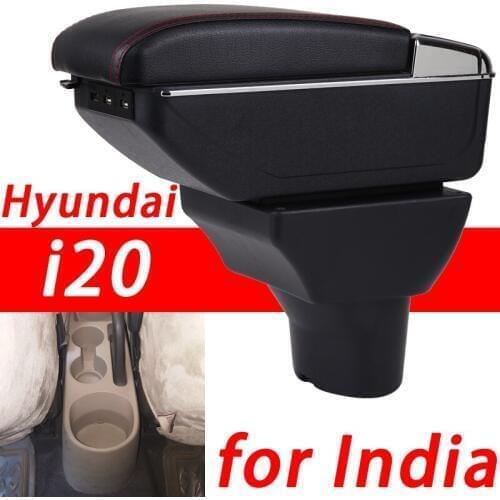For Hyundai i20 armrest box universal car center console caja modification accessories double raised with USB