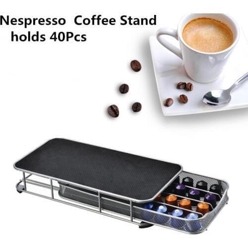 Nespresso Drawer Storage 40 Nespresso Capsules Coffee Pod Holder Stand Kitchen Metal Shelves Organization Drawer Free Shipping
