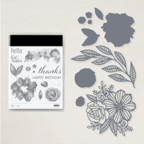FLOWERS Clear Stamp for DIY Scrapbook Album Paper Card Decor Craft Handmade Knife Die New Arrival 2021