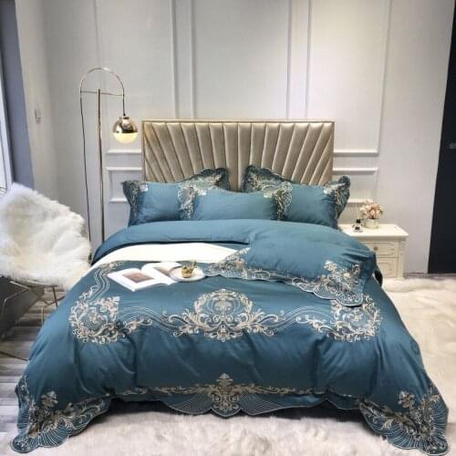 Luxury Embroidery Bedding Set 1000TC Egyptian Soft Comfortable Duvet Cover Bed Sheet Pillowcases 4Pcs Home Textile