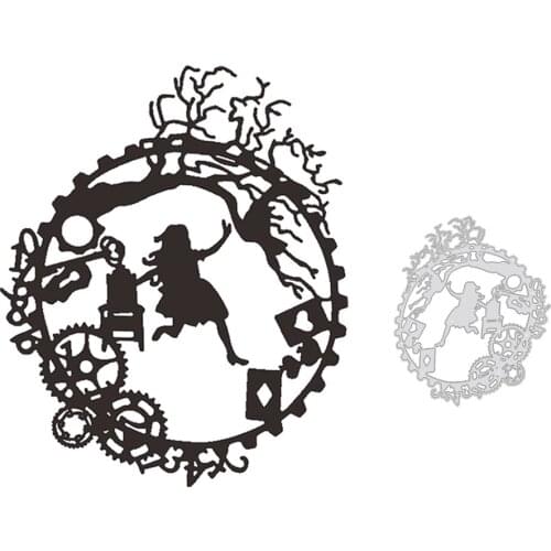 Halloween Woman Gear Cut Dies Stencil Template For DIY Scrapbooking Embossing Paper Greeting Card Album Decor Mold Dies
