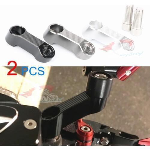 CNC Mirror Riser Extenders Spacers Extension Adapter Adaptor For YAMAHA BT1100 Tricker TW223 TANAX NAPOLEON TDM800/900 XT660X/R