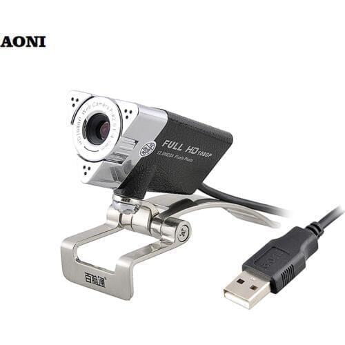AONI Webcam 1920*1080 HD Computer Web Cam For Laptop Desktop Smart TV USB Plug and Play Low-light Gain 1080P Web Camera With MIC