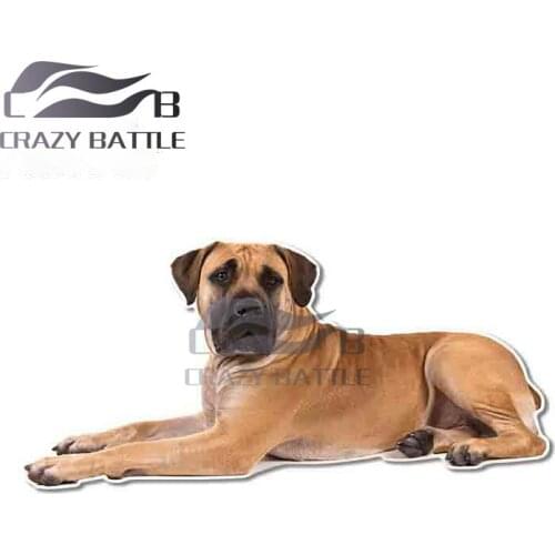 Crazy Battle 13cm x 6.2cm Dog Car Stickers Cartoon Windshield Laptop Decal Anime Trunk Vinyl Car Wrap Scratch-Proof Decal