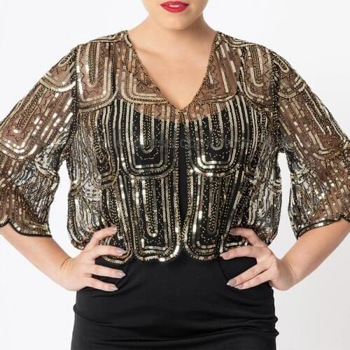 1920s Gatsby Vintage Retro Shawl Beaded Sequins Short Tops Party Evening Cloak Jackets Bridal Wedding Wraps Bolero Flapper Cape