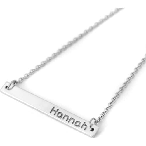 Custom Name Necklace, Personalized Name Bar Necklace Initials Necklace Valentines Gift Girlfriend Gift for Her Mothers Day Gift