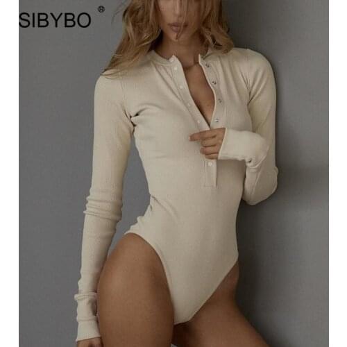 SIBYBO Autumn Long Sleeve Casual Bodysuit Women Fashion O-Neck Skinny Sexy Women Rompers Solid Slim Winter Women Jumpsuit