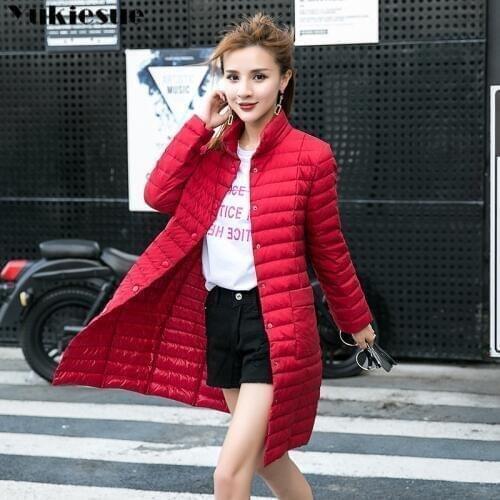 2019 New Autumn Winter Lightweight White Duck Down Jacket Women O-Neck Ultra Light Warm Long Down Coat Plus Size 3XL Jackets