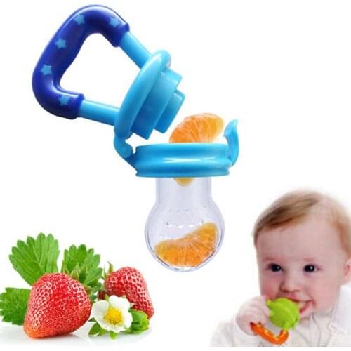 1pcs Baby Fruits Teether Nipple Silicone Bebe Safety Food Feeder Bite Teether Fruit Practice Feeding Nipple Teat Pacifier Bottle