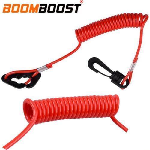 1PC For Yamaha/Honda/Mercury/Johnson/Evinrude Red Outboard Engine Stop Switch Safety Tether Boat Universal Motor Lanyard Kill