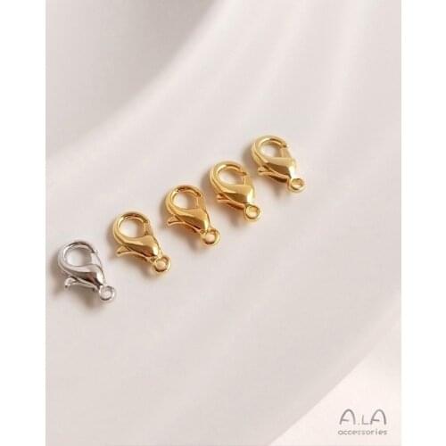 1 Pcs/set 18K Gold Lobster Buckle Ornament Bracelet Closing Connection Spring Fastener DIY Accessories Material Jewelry Crafts