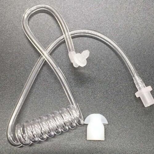 10 QTY Detachable clear acoustic tube with earbuds end tips for two way radio acoustic tube earpiece replacement for transceiver