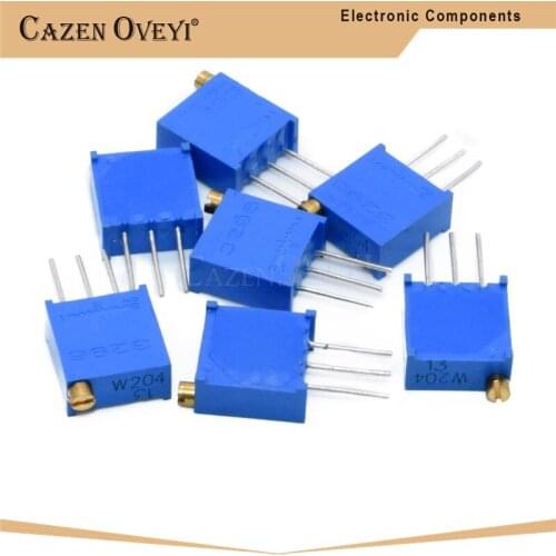 10pcs 3296W 3296 50 100 200 500 ohm 1K 2K 5K 10K 20K 50K 100K 200K 500K 1M ohm 103 100R 200R 500R Trimpot Trimmer Potentiometer