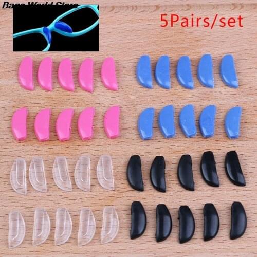 High Quality 10pcs/5pairs Anti-slip Silicone Nose Pads For Eyeglasses Glasses Frame Stick On Nose Pad Eyewear Accessories