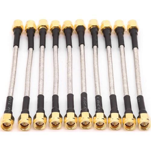 10Pcs/Set SMA Male To SMA Male RG402 Pigtail Cable 10cm Semi-rigid Connector Coaxial Cables