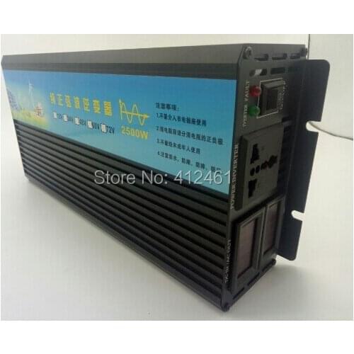 2500W pure sine wave solar power inverter DC 48V to AC 220V digital display