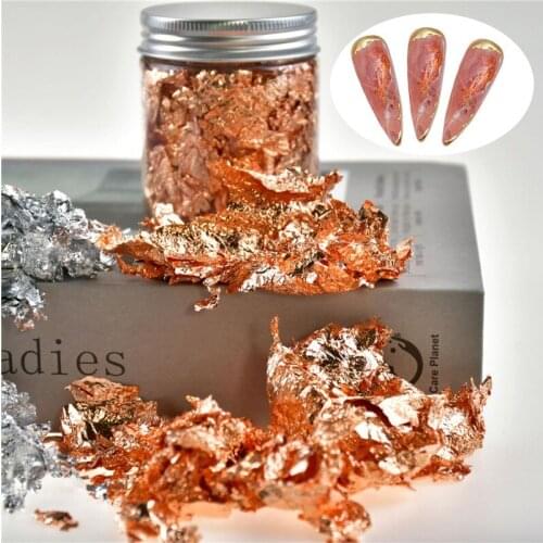 3g Imitation Gold Sliver Copper Foil Sequins Glitters Craft Leaf Flake Sheets Bulk Foil Paper For Gilding DIY Nail Art Decor
