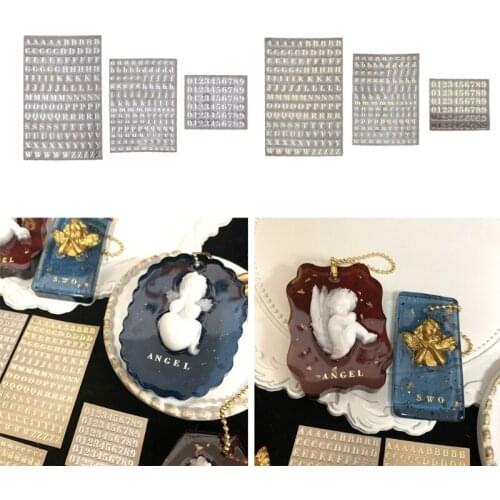 3 Styles Alphabet Letter Number Resin Decorative Sticker Adhesive Resin Mold DIY Stickers Clear Film Sticker Resin Craft