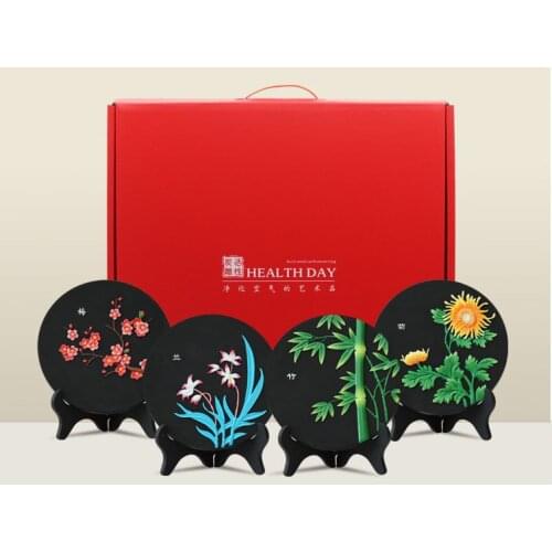 4p # Removal formaldehyde Purify air -office home business Bamboo charcoal Auspicious Flower decoration Sculpture CHINA gift