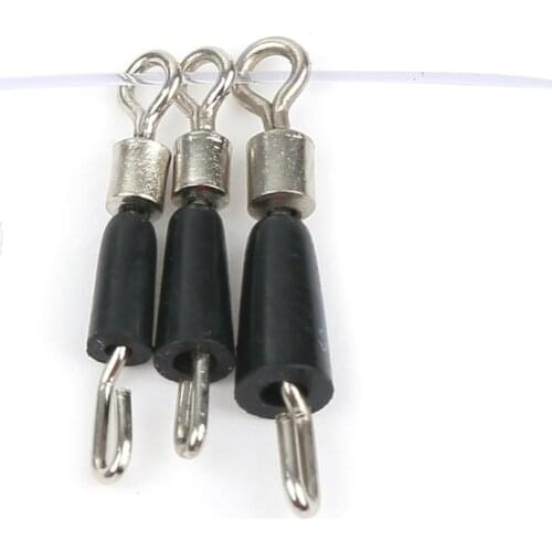 50×Ball Bearing Snap Swivel Stainless Steel Coast lock Rings Fishing Connector Interlock Snap Durable Fishing Accessories