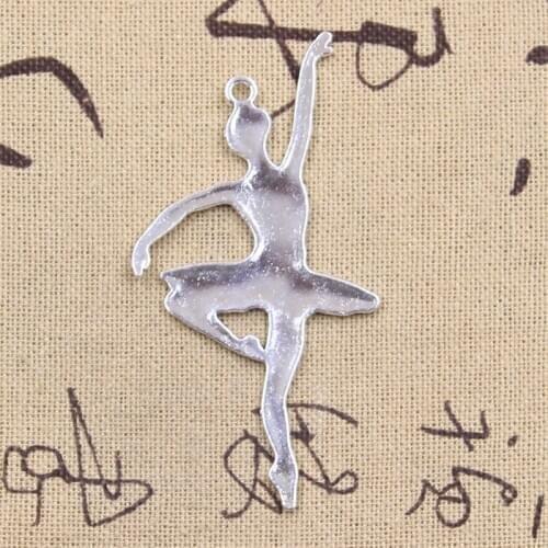 8pcs Charms Dancer Ballet Girl 67x35mm Antique Silver Color Pendants DIY Crafts Making Findings Handmade Tibetan Jewelry